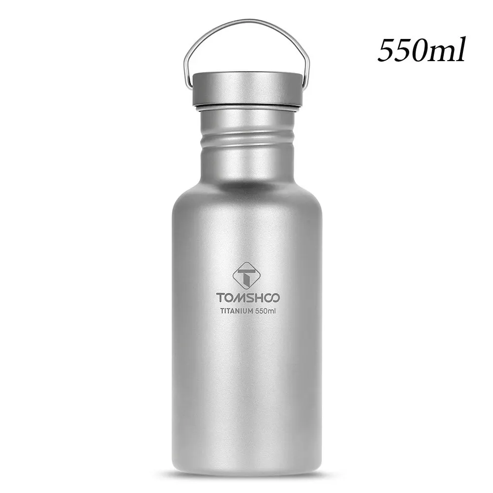 TOMSHOO Ультралегкая титановая бутылка для воды 550 мл/750 мл с пластиковой крышкой для походов на открытом воздухе, походов, велоспорта, бега, спорта, чайника - Цвет: 550ml