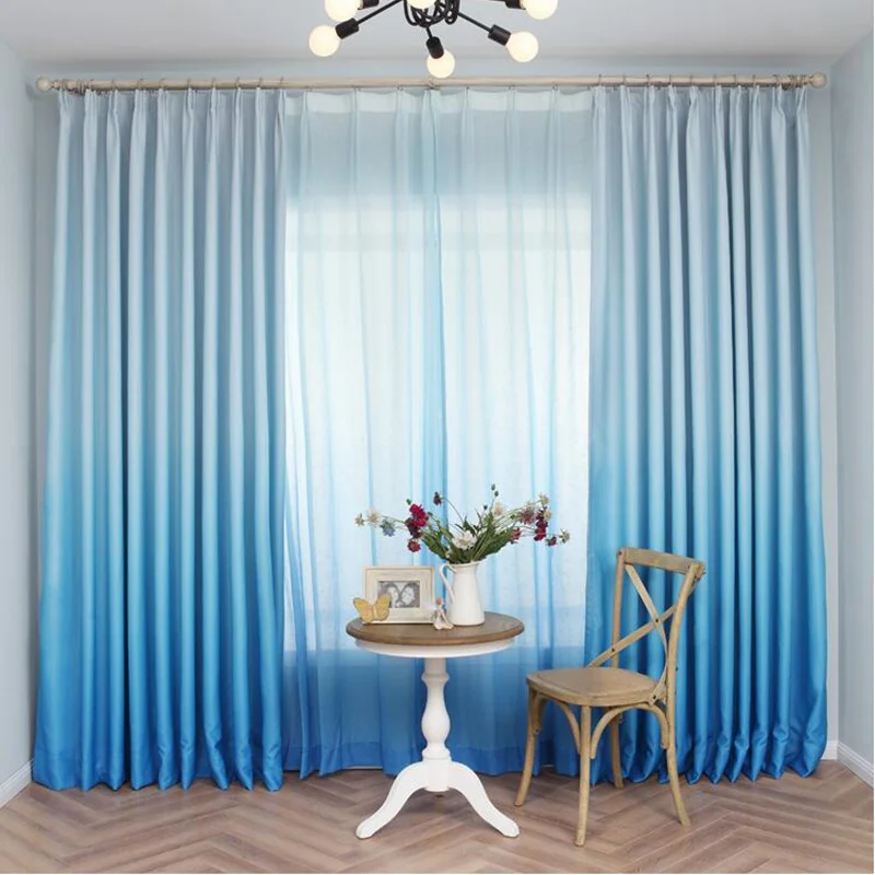 Затемняющие шторы с градиентом простые японские скандинавские для гостиной