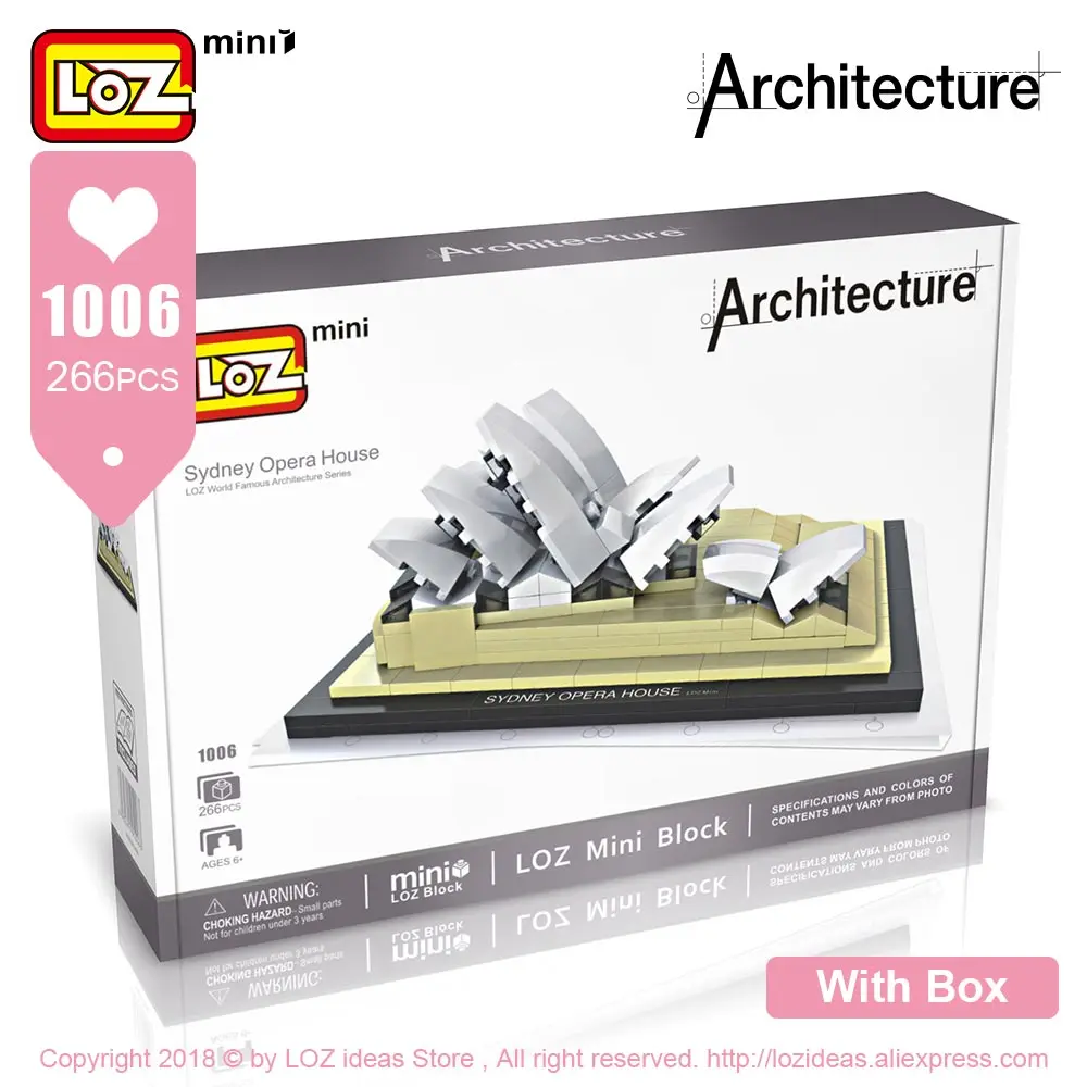 1006 With Box Лоз мини-блоки наборы архитектурных моделей Diy строительные блоки игрушки Всемирно известная архитектура s вилла модель блоки светящийся кирпич - Цвет: 1006 With Box