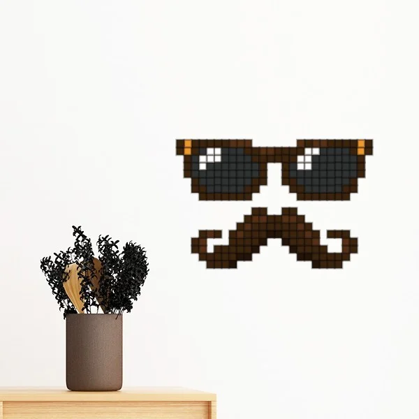 Солнцезащитные очки борода человек пиксель Съемный стикер стены художественные