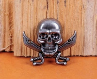 10x 3329mm quality antique silver skull pirate crossed sword leathercraft decorative metal stud rivet button conchos