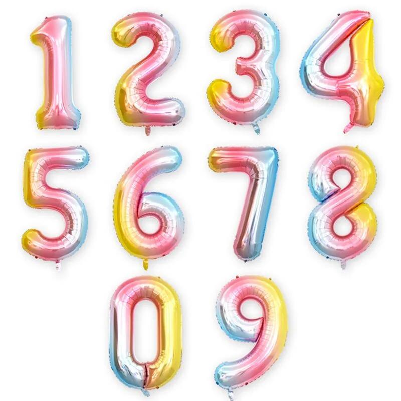 Воздушные шары с цифрами 16/32 дюйма 1 2 3 4 5 цифр гелиевая фольга Детские Взрослые