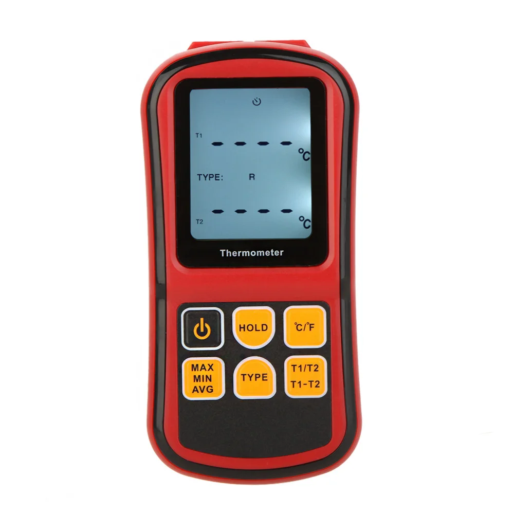 -50~300C Precision Thermocouple Thermometer Dual-channel Digital Temperature Meter For K/J/T/E/R/S/N LCD Termometro Tools GM1312 |