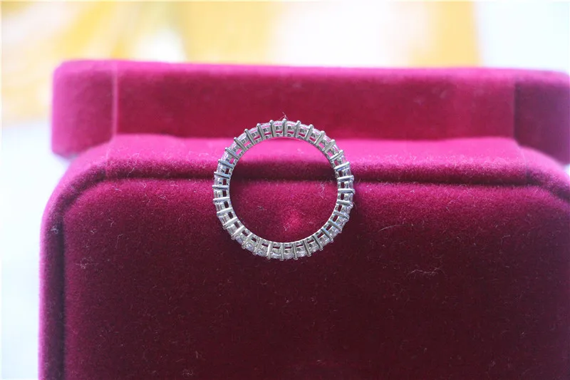 Бренд Eternity очаровательное кольцо из стерлингового серебра 18K с покрытием белого