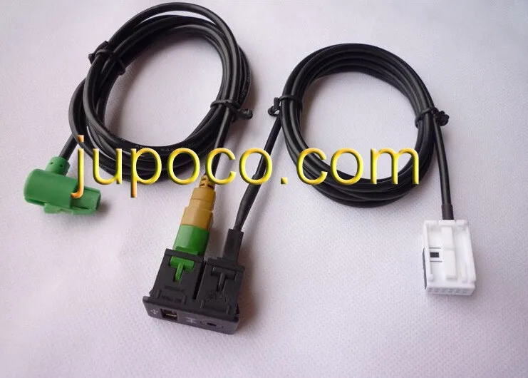 Бесплатная доставка OEM 2 в 1 USB AUX кабель для RCD510 RNS510 RNS315 RCD500 RNS300 RCD300 RCD200 GOLF MK6 JETTA MK5