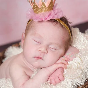 Baby Photoprops Crown Hair Headband Dress Cosplay Chiffon Kid Birthday Party Baby Shower Decoration