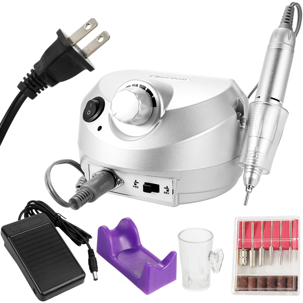 -Silver US Plug 30000r Электрический лак для ногтей Инструменты для удаления сверла оборудование для ногтей маникюрный продукт Профессиональный полировщик ногтей наборы - Цвет: -Silver US Plug