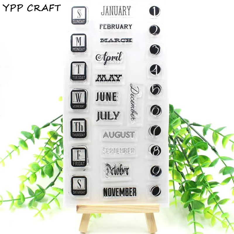 YPP CRAFT ежемесячный календарь прозрачные силиконовые марки для рукоделия