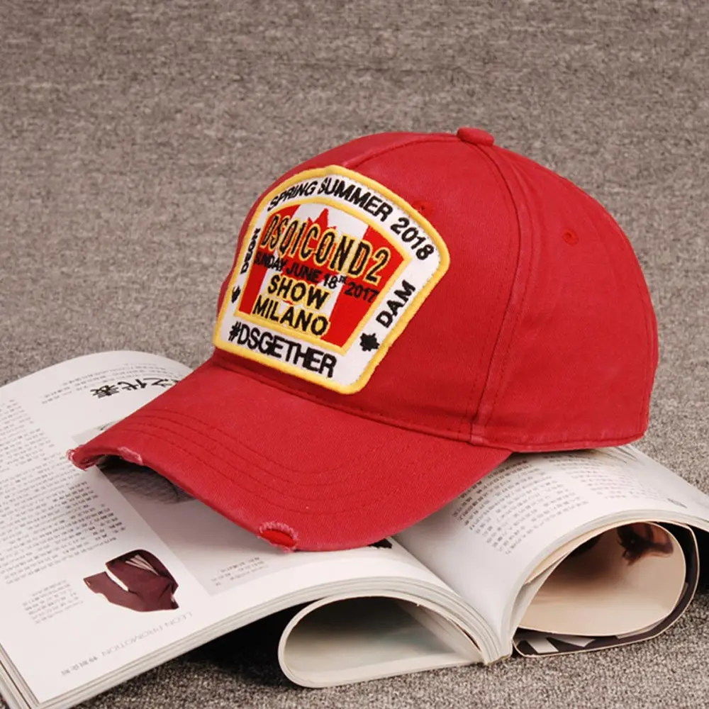 red DSQ летняя сетчатая Мужская бейсболка женская Snapback Chapeu ICON Gorros Para Hombre De Marca Casquette Женская Бейсболка Bone DAD - Цвет: red