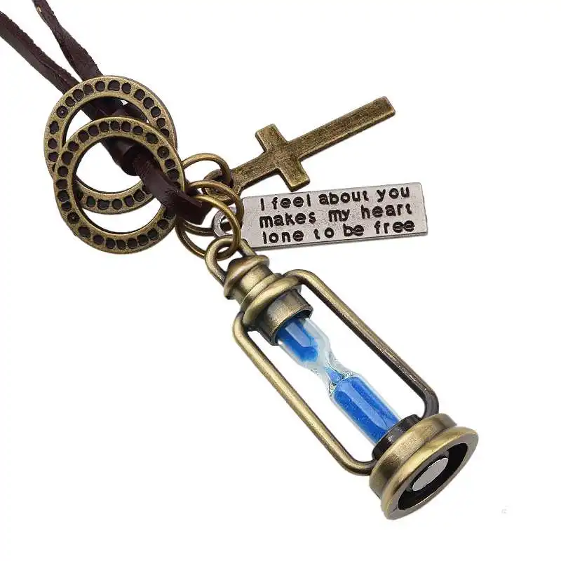 Женское колье макси из натуральной кожи с подвеской|necklace hourglass|leather necklacegenuine leather