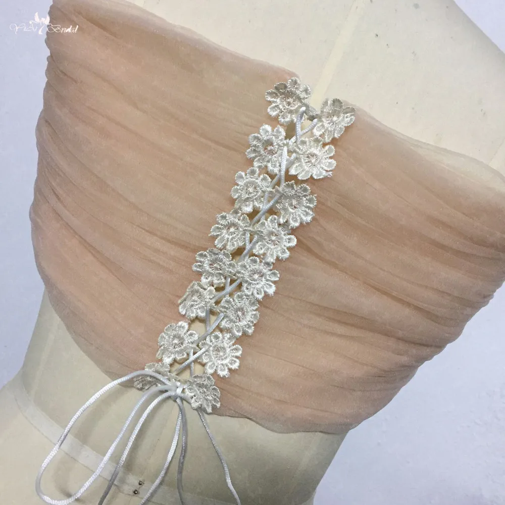 LZP410 Real Pictures Elegant Tulle Flower Applique Lace Up Bridal Wrap Illusion Wedding Shawl | Свадьбы и торжества