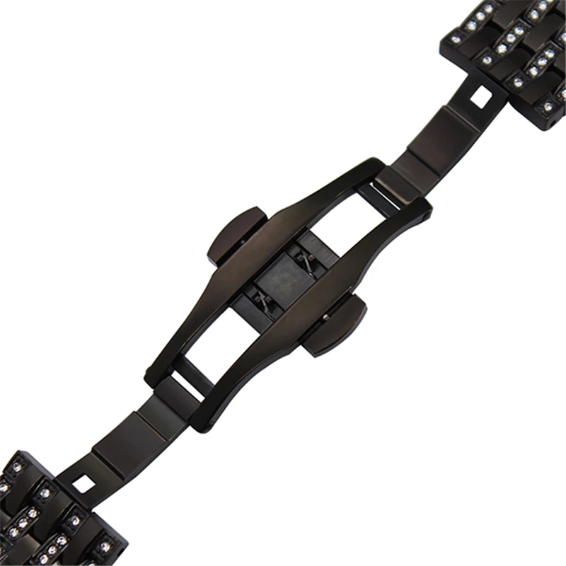 

Stainless Steel Watchband For Samsung Gear S3 S2 Classic Frontier Crystal Rhinestone Diamond Quick Release 20mm 22mm Watch Band