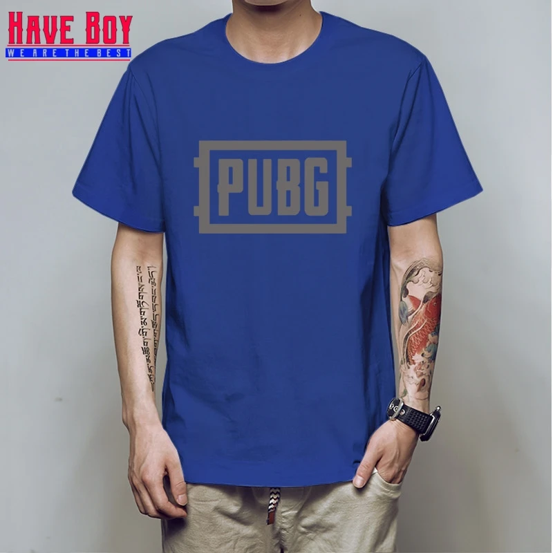 blue gray PUBG/игрок UNKNOWN'S BATTLEGROUNDS футболка подарок для фанатов игры мальчик друг подарок короткий рукав PUBG футболка S Горячая игра концепция HB166 - Цвет: blue gray