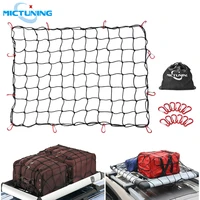 mictuning 3x4 to 6x8 cargo elastic mesh net pickup truck bed mesh 12pcs free carabinersstorage bag for loads tighter hitch