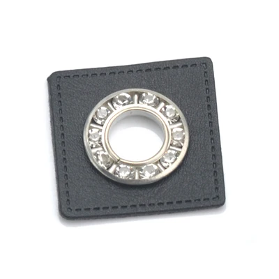 Black nickle eyelets 30 шт./лот 27 мм квадратный черный/коричневый искусственная кожа пришить значки патч+ 17 мм Металл латунь стекло стразы люверсы 9 мм отверстие - Цвет: Black nickle eyelets