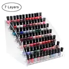 Подставка для лака для ногтей 1- 7 слоев, прозрачная акриловая подставка для хранения косметики, чехол, оборудование для дизайна ногтей, инструменты, органайзер для макияжа