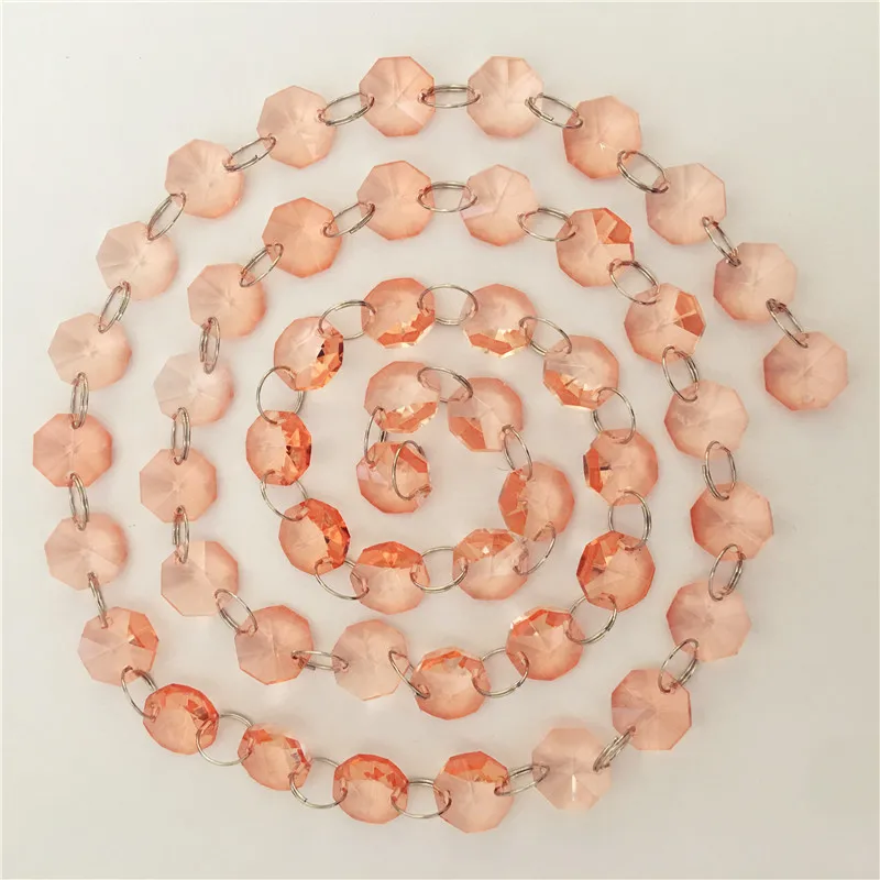 Water Red Crystal Octagon Beads Chain PendatnsHigh Quality 14mm 100 Meters For Room DIY Decor Free Shipping | Освещение