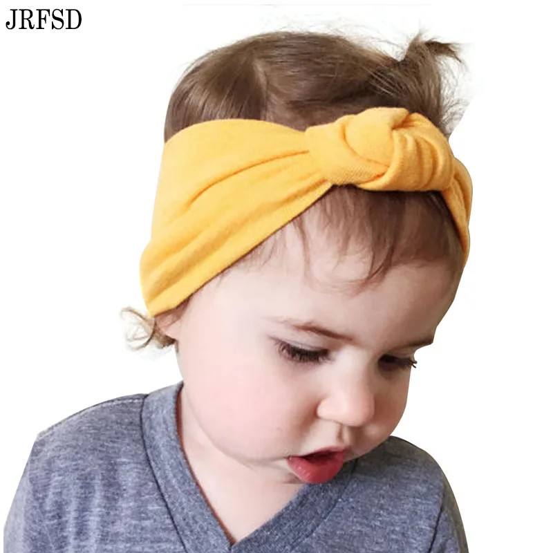 JRFSD однотонные хлопковые повязки с узлом лента для волос эластичная Тюрбан