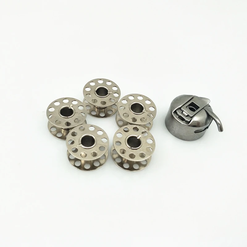 Industrial Sewing Machine 1pc Bobbin Case + 5pcs Bobbins for