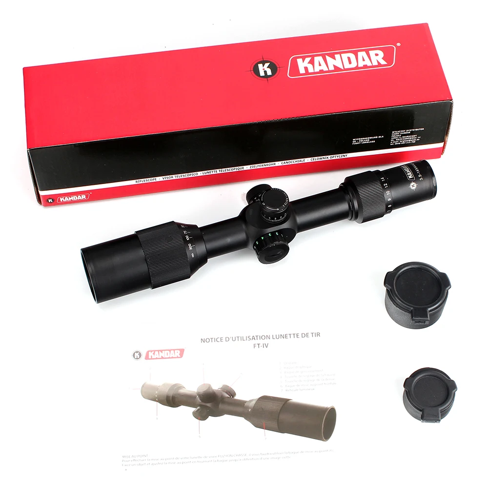 KANDAR 3 5 14X44 AOQ первый фокусный самолет охотничий прицел красный зеленый с