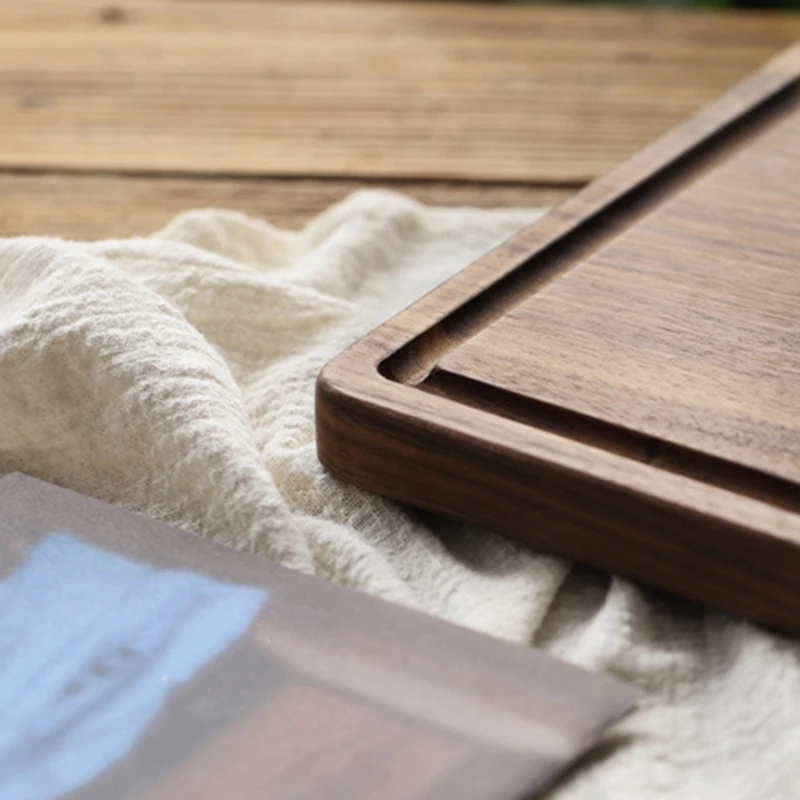 Black Walnut Chopping Board Steak Solid Wood Tray Preservative Kitchen Cutting Slotted Plate Bread Dis | Дом и сад