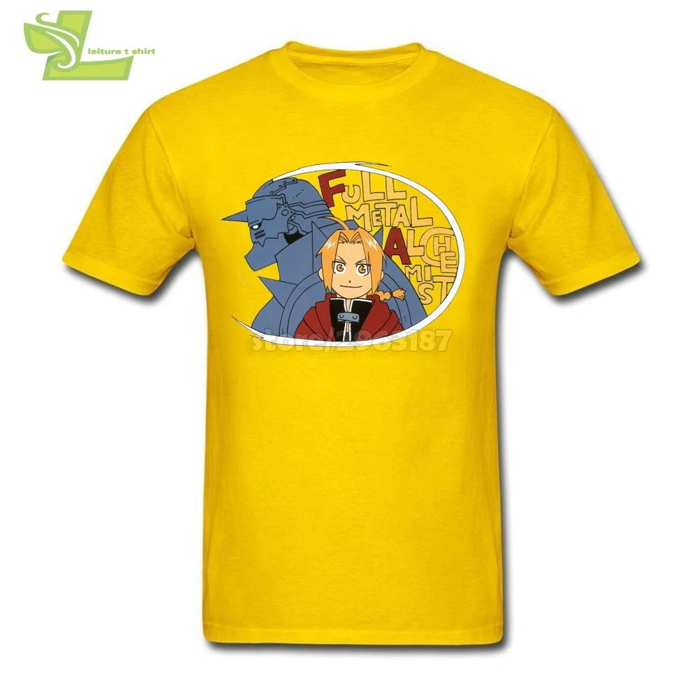 Fullmetal Alchemist Comic T Shirts Adult Cotton Short Sleeve shirt Popular Design | Мужская одежда