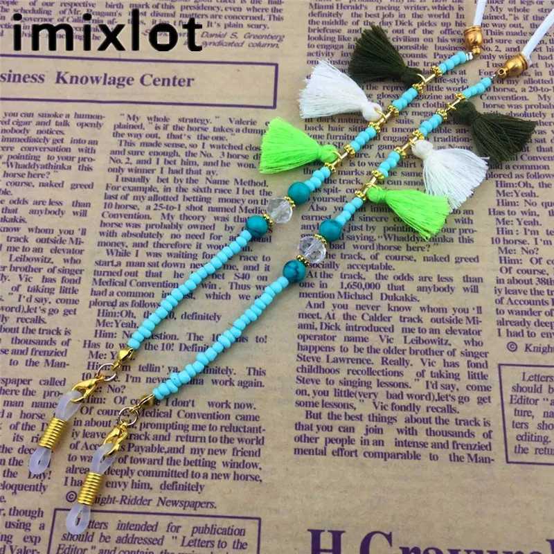 IMIXLOT 1 шт. Красивая Белая металлическая цепочка Ручной работы Бусины для очков