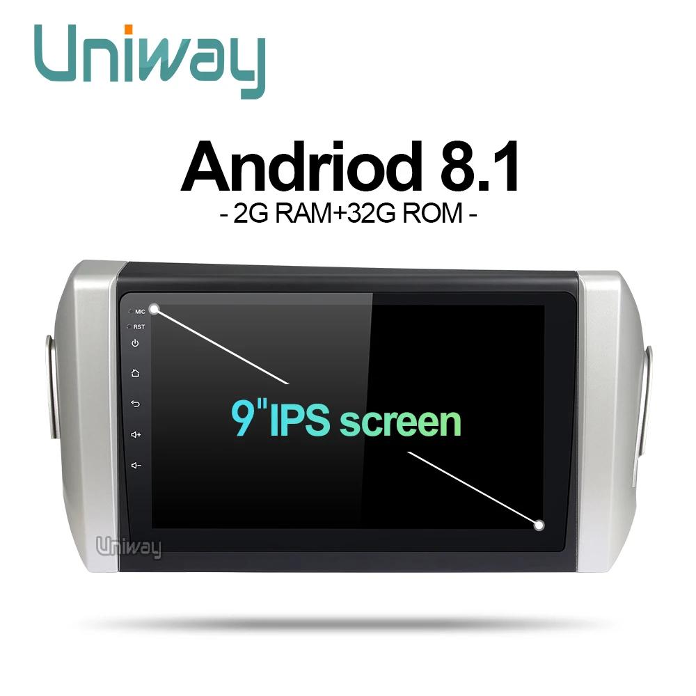 Uniway Android 8 1 Автомобильный DVD плеер для toyota innova Octa Core автомобильный GPS навигация palyer
