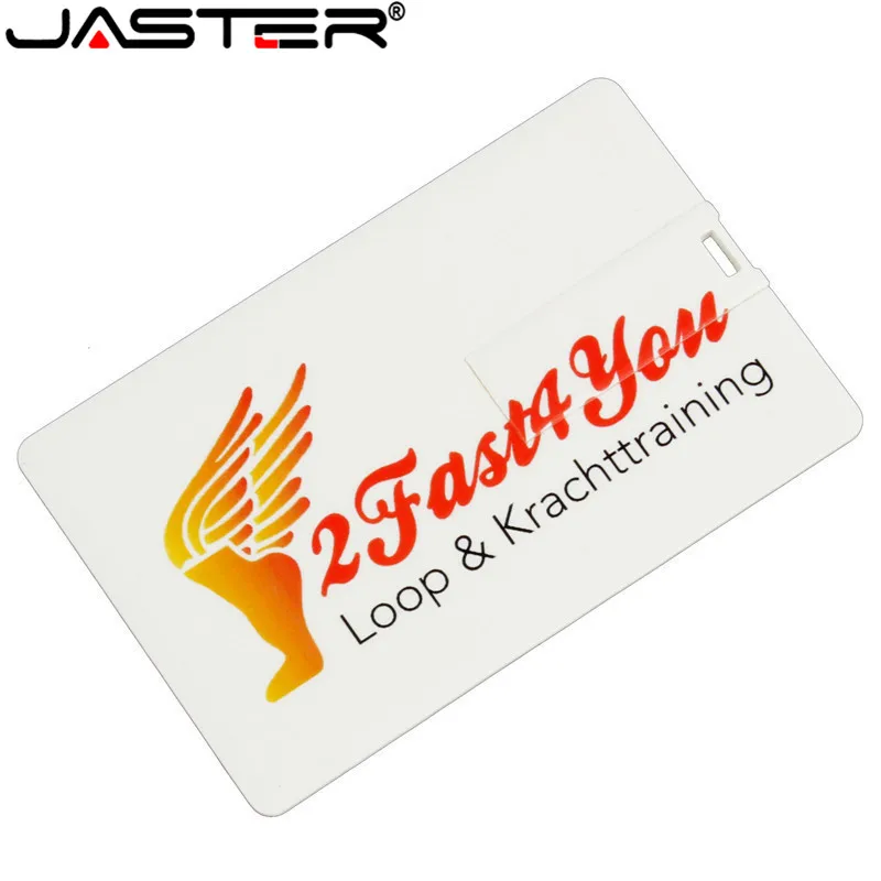 JASTER логотип клиента белая карта модель usb флэш-накопитель печать Кредитная pendrive 4