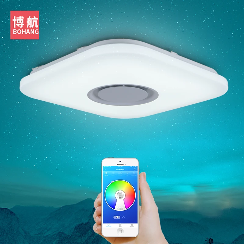 

Современный Интеллектуальный потолочный светодиодный светильник RGB, приглушаемая лампа на потолок с дистанционным управлением через прил...