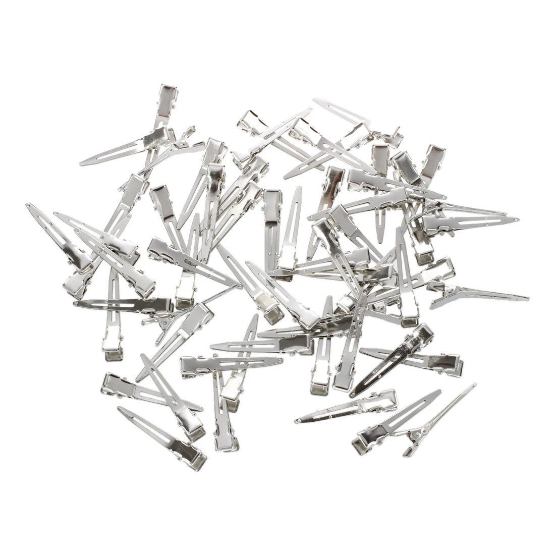 

HHFF 60 Pcs Single Prong Sectioning Clip Alligator Pinch Clips for Hair Bows Corker Bulk Craft DIY Long 45mm