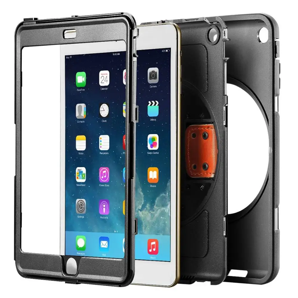 3 слойная Защита ПК + ТПУ чехол для iPad Mini 1/2/3 360 вращение подставка регулируемый