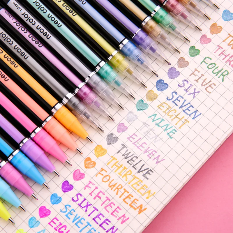 Милые ручки Boligrafo для школы 12 шт. гелевая ручка Kalem Caneta Color ida Papeleria Jel Корейская