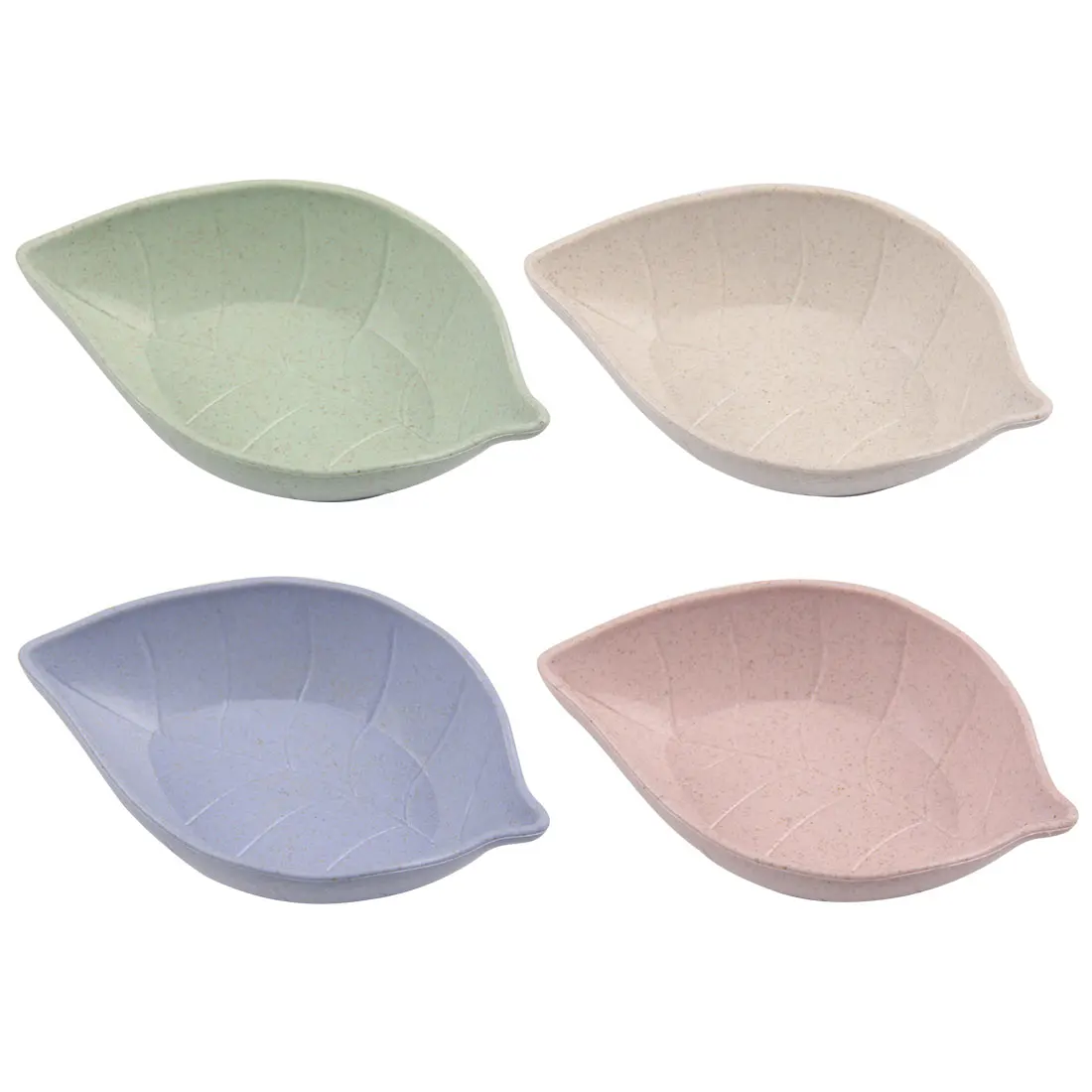 4Colors Creative Wheat Straw Plates Natural Degradation Leaf Shaped Plate Sauces Snacks Vinegar Dish Kitchen Supplies | Дом и сад