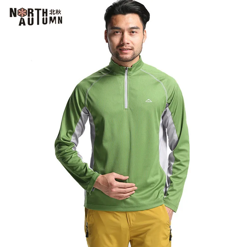 man green Уличная зимняя женская футболка с длинным рукавом, быстросохнущая футболка для мужчин, одежда для рыбалки, парная дышащая походная футболка для женщин - Цвет: man green