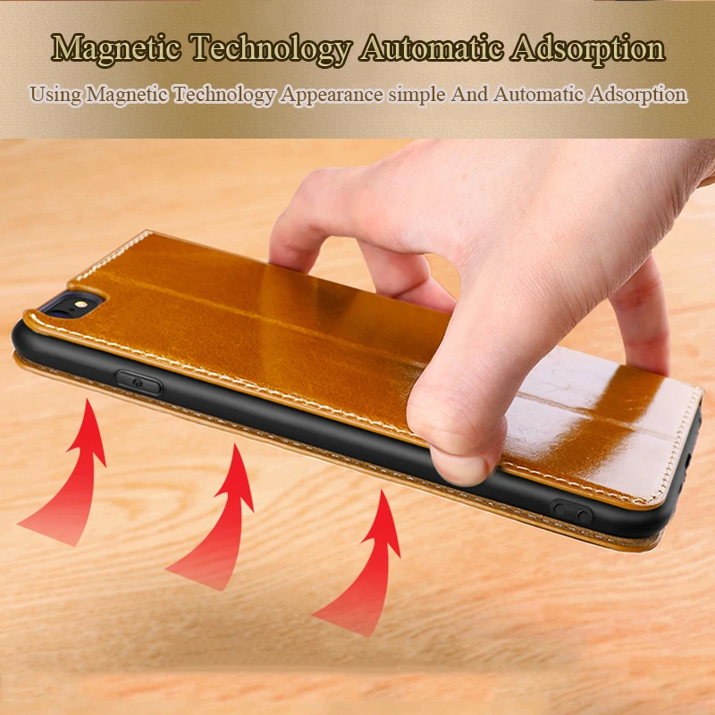 Оригинальный чехол из натуральной кожи с функцией Smart View Touch для iPhone 6 6s Plus plus