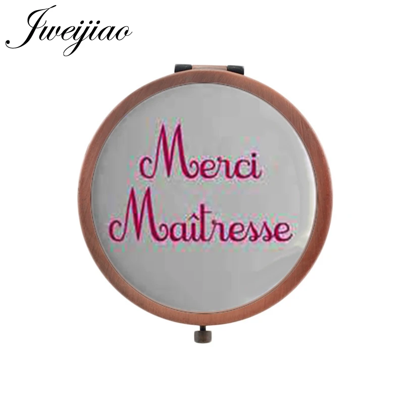 JWEIJIAO Merci Maitresse Брендовое компактное зеркало красота здоровье французская буква ручное зеркало маленькие зеркала для женщин CT290 - Цвет: CT299