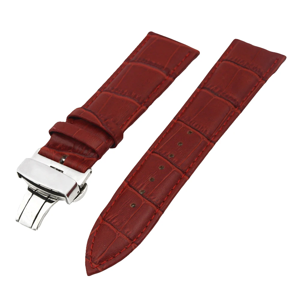

18mm 20mm 22mm 24mm Leather Watch Band for Patek Philippe Blancpain Men Women Strap Wrist Loop Belt Bracelet Black White + Tool