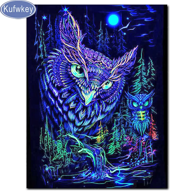 KUFWKEY животные Алмазная картина Сова камни в форме ромба/круглый дрель Мозаика