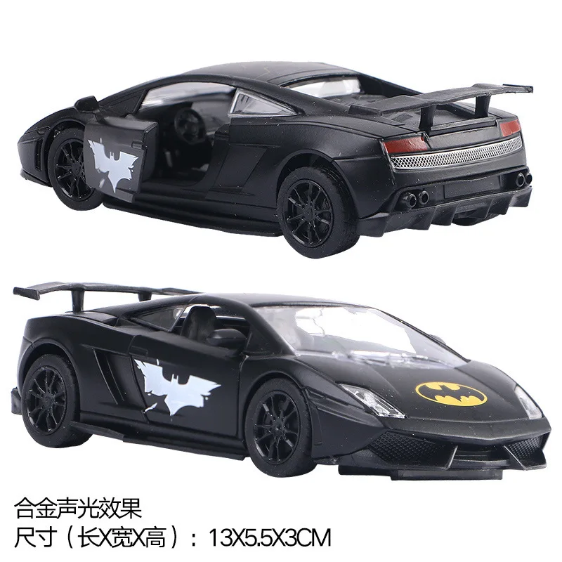 Batman Lanbogini Лидер продаж 1:36 колеса Diecasts автомобиль Бэтмен умный ламбор модель автомобиля оттяните назад Звук Свет Коллекция игрушки для детей Подарок Brinquedo - Цвет: Batman Lanbogini