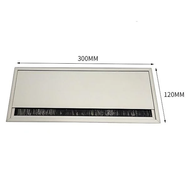 120x300mm Квадратный металлический компьютерный стол с проволочным отверстием, декоративное покрытие, настольная розетка из алюминиевого сплава, встроенное гнездо с отверстием, крышка с люверсами, стол - Цвет: 120x300mm