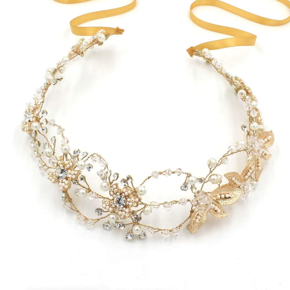 

Shinny Crystal Bridal Wedding Head Piece Bride Headwear Headband Hair Band 100% Handmade Women Party Jewelry Accessories O937