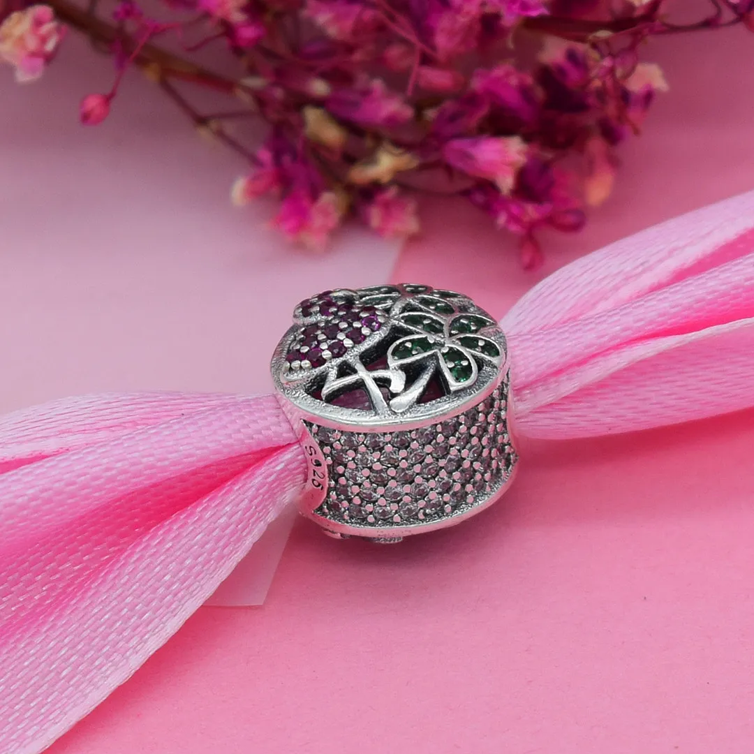 Yanxizao Мода Серебро 925 CZ красочные бусины рыба дерево ананас Морская звезда Fit Pandora
