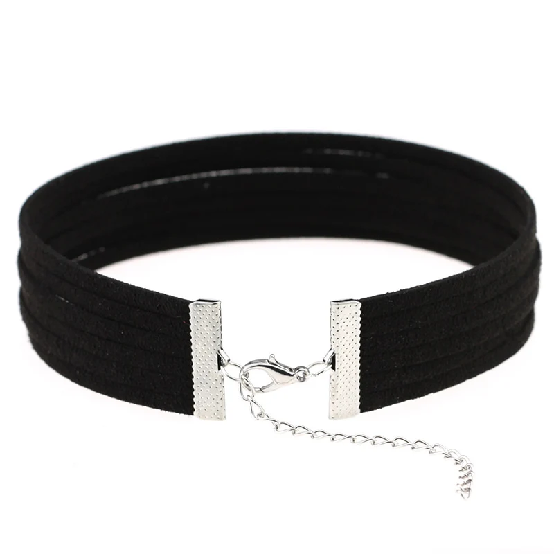 Black suede choker necklace gothic velvet chokers boho Jewelry Collar 2018 neck Punk Goth jewellery | Украшения и аксессуары