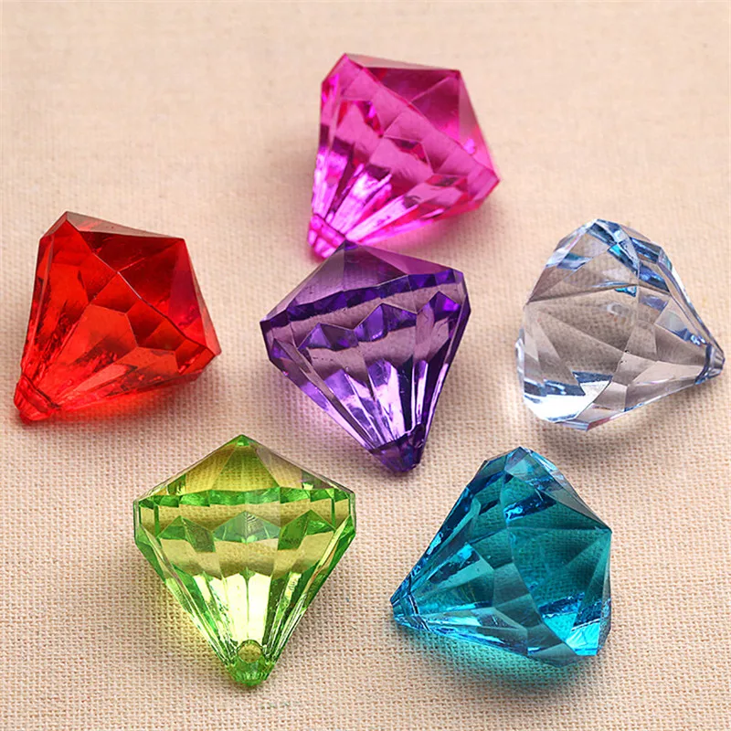 

20pcs/lot 23*25mm Multicolor Hanging Pendant Diamond Chandelier Acrylic Crystal Beads Home DIY Wedding Party Craft Decoration