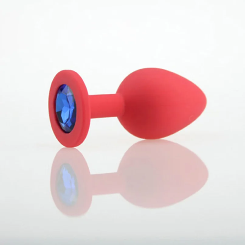 Medium Size Anal Sex Toys For Women &amp Men Red Erotic Butt Plugs + Crystal Jewelry Adult Booty Beads Anus Products Tube Tool |