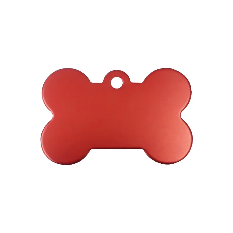 Red Pawstrip 2 шт./лот, персонализированные бирки для удостоверения личности собаки, алюминиевые индивидуальные бирки для домашних животных для собак, кошек, выгравированные бирки для собак, костяной ошейник, подвеска - Цвет: Red