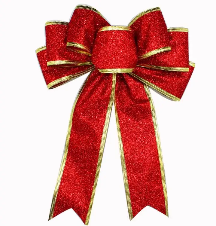 Большой блестящий бант украшение на рождественскую елку Подарочная коробка DIY