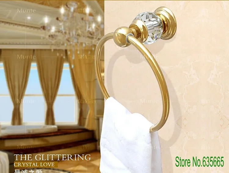 Роскошное украшение из хрустального стекла золотые кольца сантехника для ванной