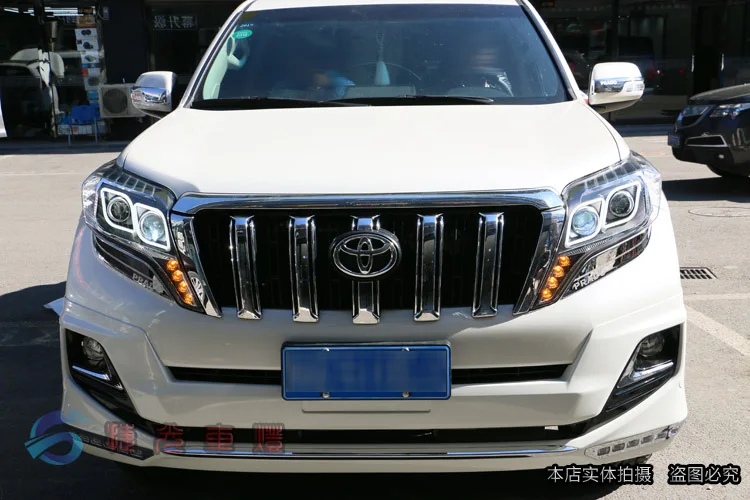 Автомобильный Стайлинг головная лампа для фары для Toyota Prado светодиодный- DRL Дневной ходовой светильник, направляющий Биксеноновые HID аксессуары